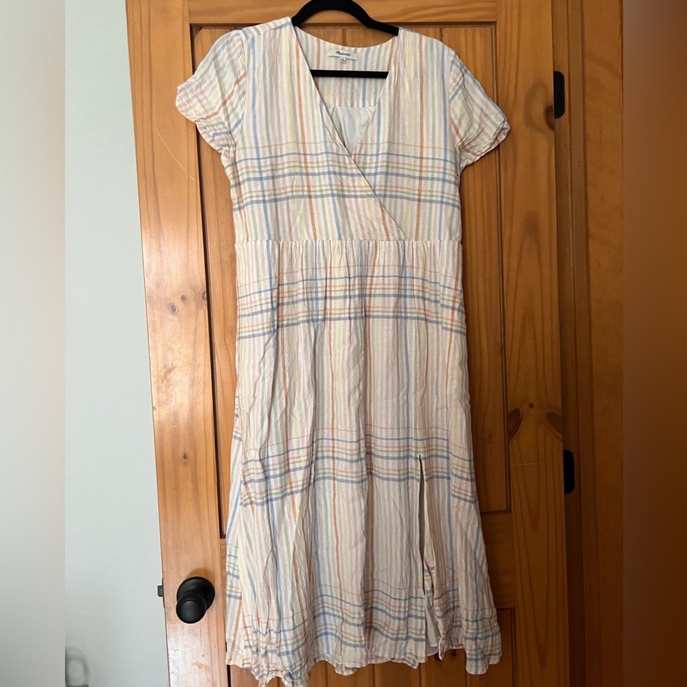 Madewell Rainbow Plaid Midi Dress
